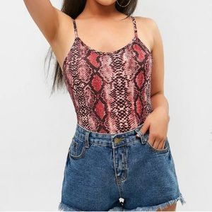 snakeskin cami bodysuit